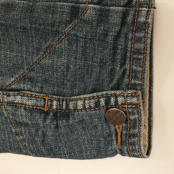 Crop Denim Jean Jacket Short sz Lg Natural Wear 44 Chest some Stretch Mid Wash - Picture 8 of 9